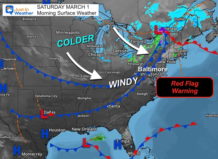 March 1 weatehr Saturday morning warning