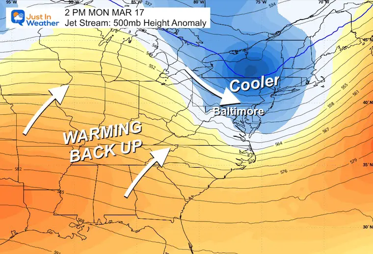 March 10 weather jet stream forecast Next Monday