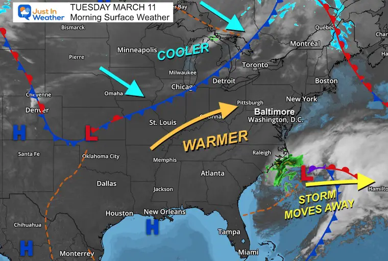 March 11 weather Tuesday morning