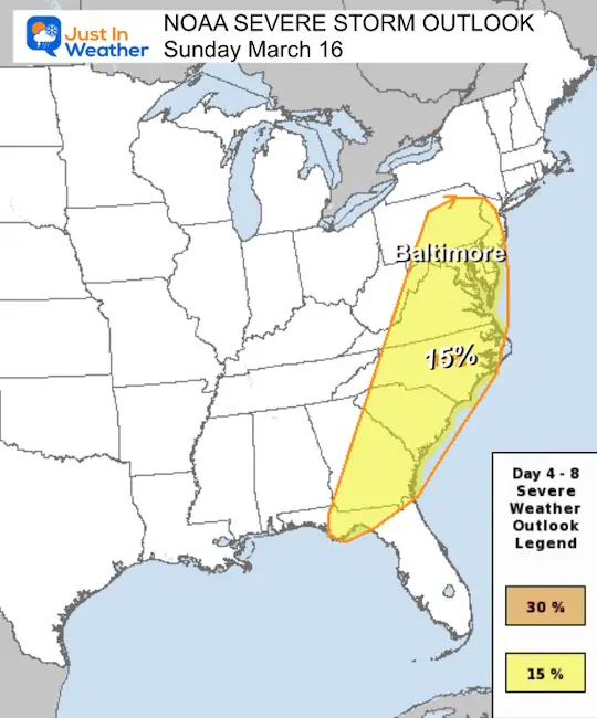 March 12 weather NOAA severe storm risk Sunday