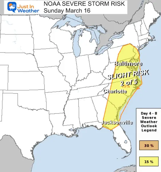 March 13 NOAA severe storm outlook Sunday