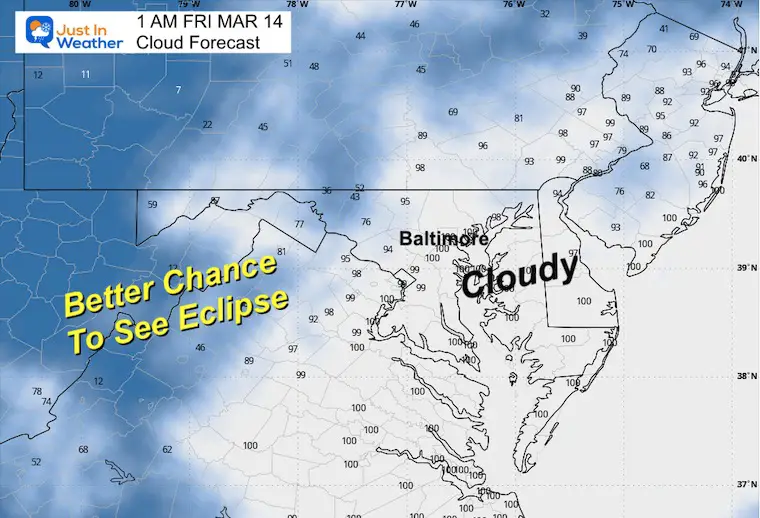 March 14 cloud forecast lunar eclipse