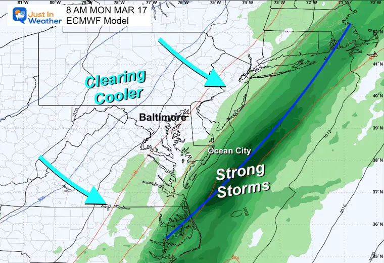 March 13 storm forecast Monday morning