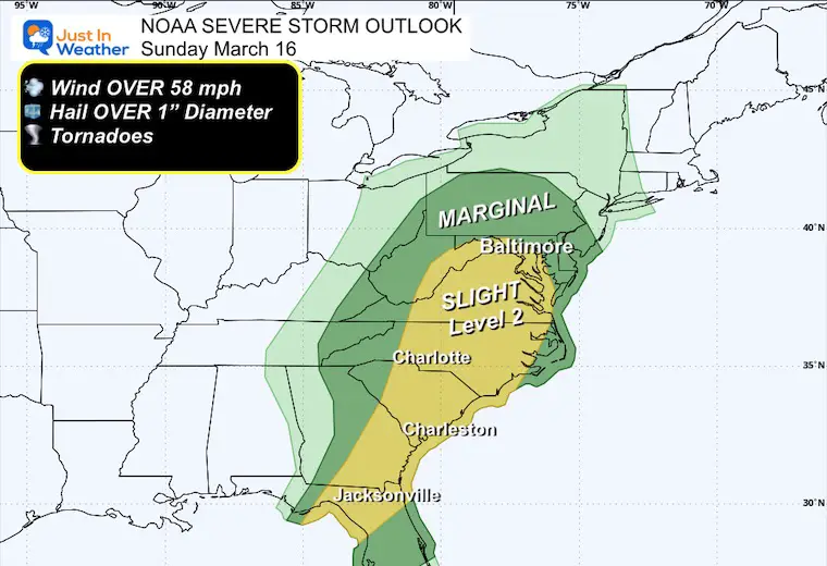 March 15 NOAA Severe Storm Risk Sunday