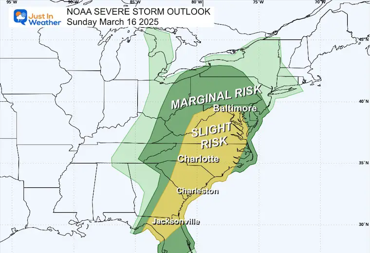 March 15 NOAA Severe Storm Risk Sunday