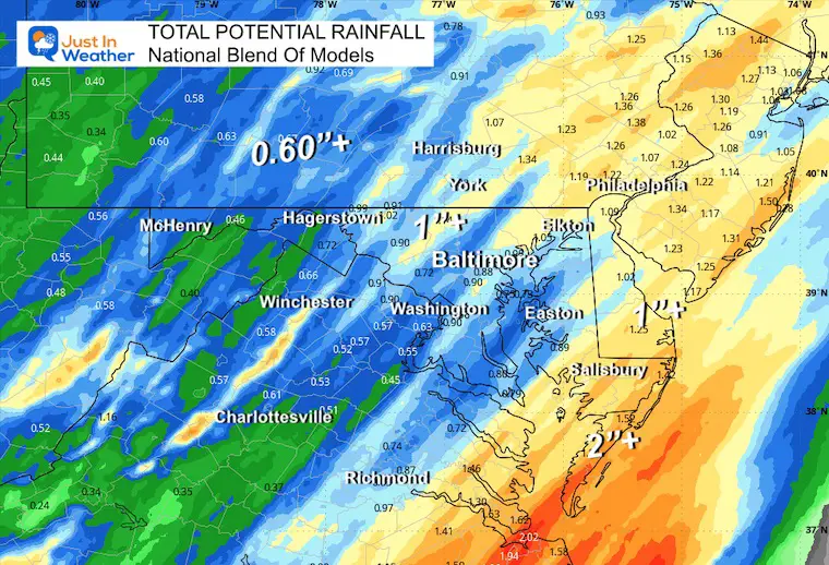 March 16 weather forecast rain Sunday