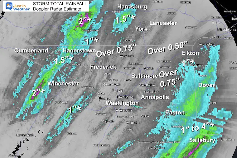 March 17 storm rain total Doppler Maryland