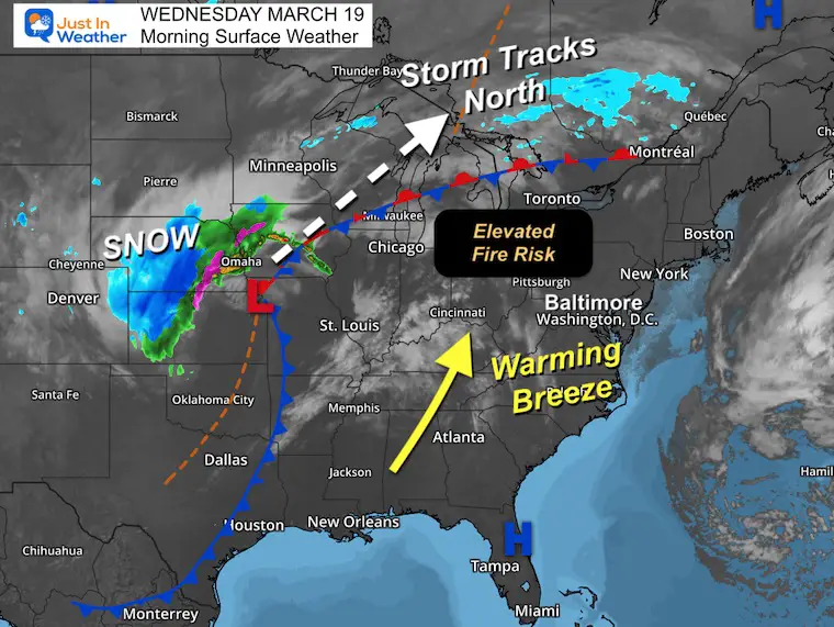 March 19 weather Wednesday morning