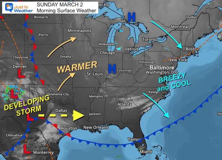 March 2 weather Sunday March 2