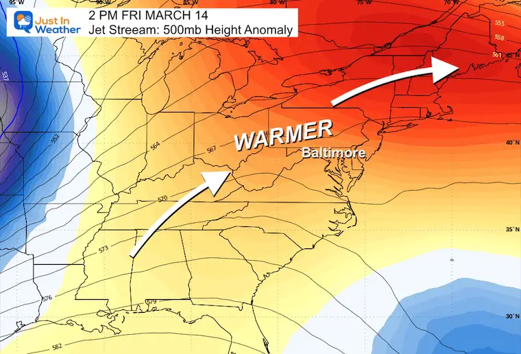 March 7 weather jet stream forecast next Friday