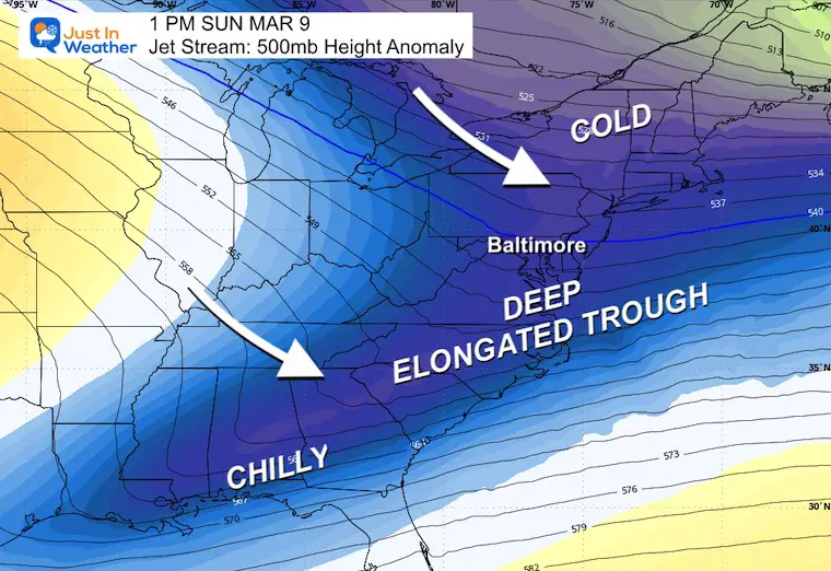 March 2 weather jet stream Sunday