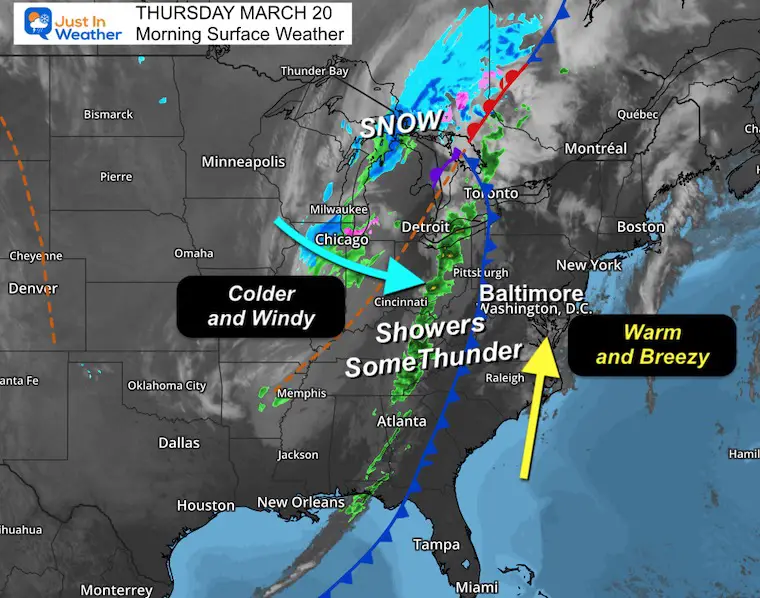 March 20 Spring morning surface weather Thursday