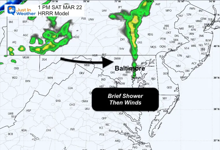 March 22 weather forecast radar Saturday afternoon