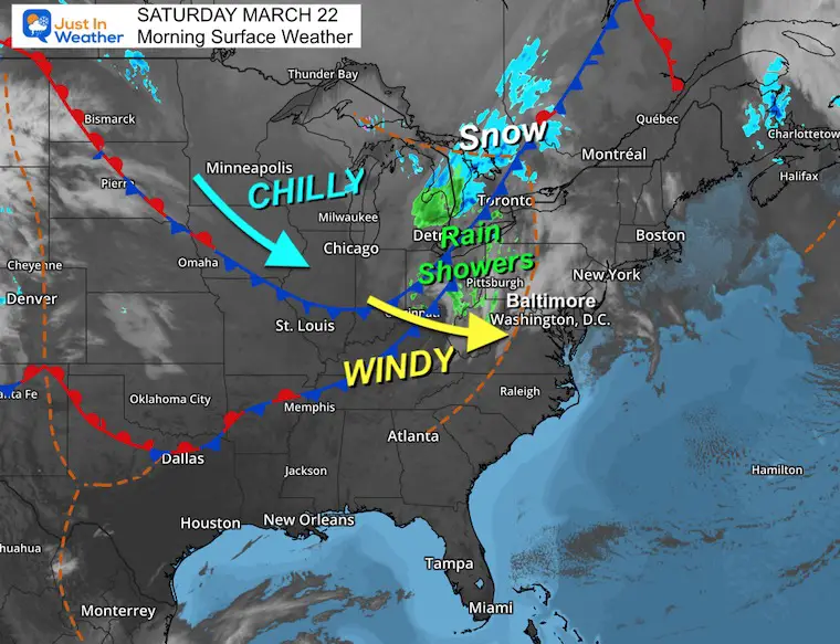 March 22 weather Saturday morning