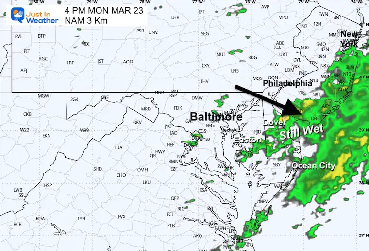 March 23 weather rain Monday afternoon