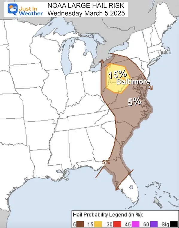 Large Hail Risk From NOAA for March 5 2025