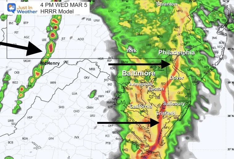 March 5 storm radar forecast severe storm Wednesday 4 PM