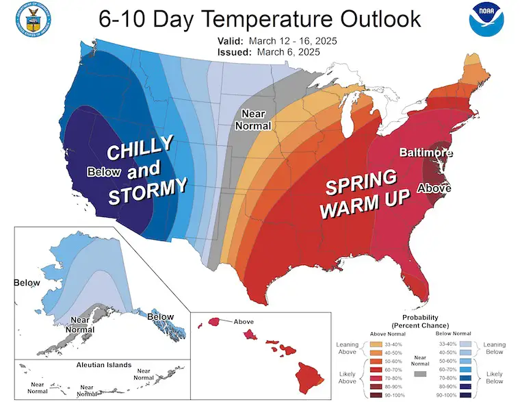 March 7 NOAA Temperature Outlook