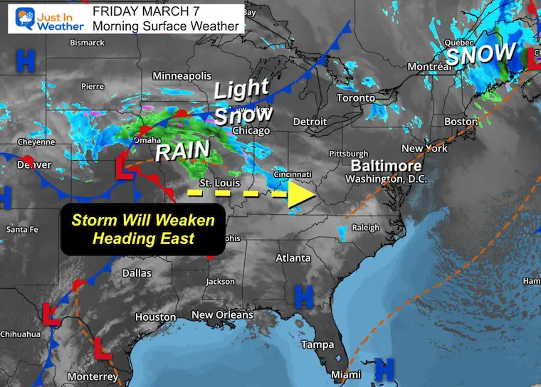 March 7 weather Friday morning