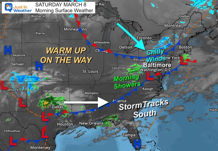 March 8 weather Saturday morning