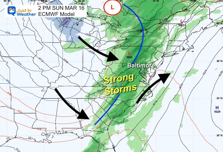 March 9 weather storm forecast Saturday