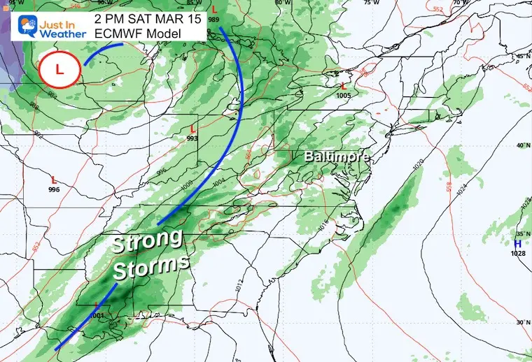 March 9 weather storm forecast Sunday