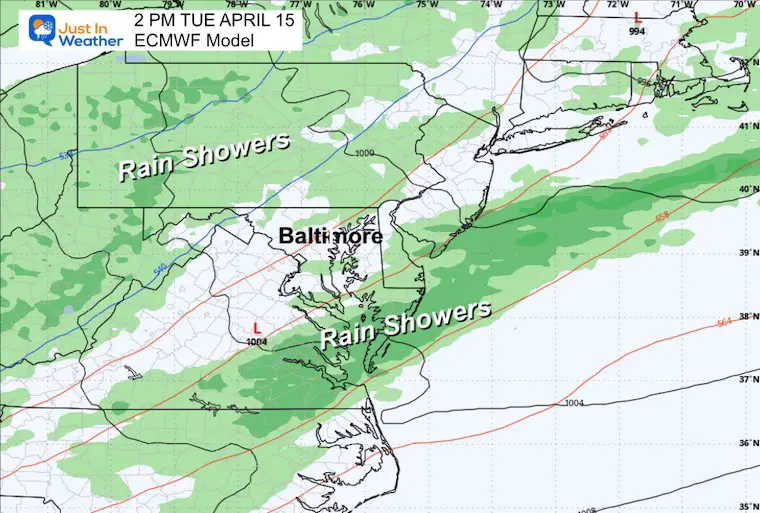 April 12 weather rain forecast Tuesday