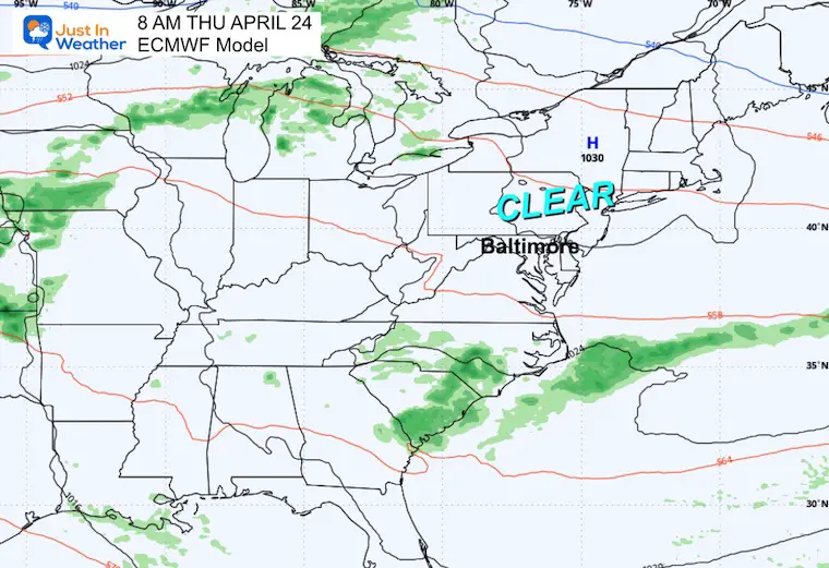 April 21 weather Thursday
