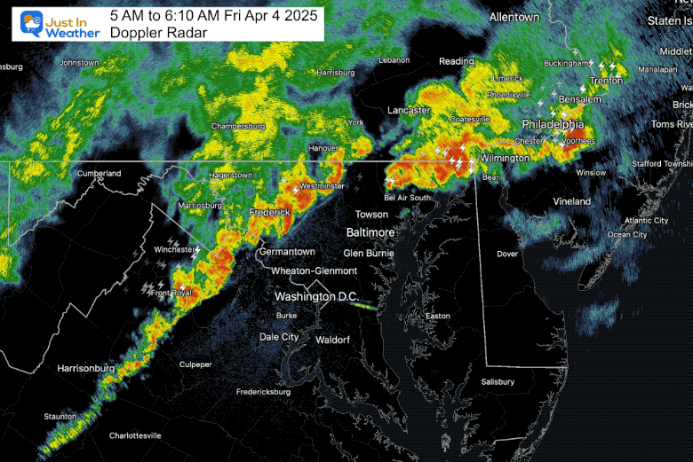 April 4 weather storm radar Friday morning