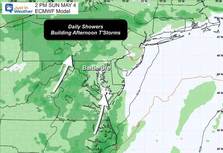 May 1 weather rain Sunday afternoon