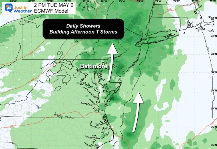 May 1 weather rain Tuesday afternoon