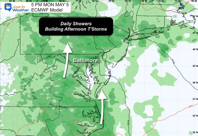 May 1 weather rain Monday afternoon