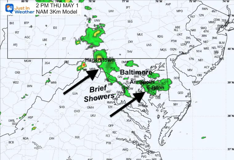 May 1 weather forecast rain radar Thursday afternoon