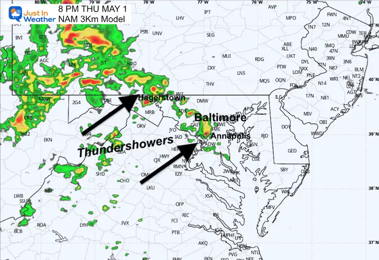 May 1 weather forecast rain radar Thursday night
