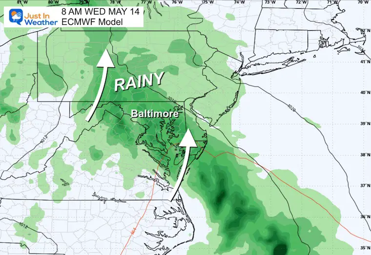 May 10 weather rain forecast Wednesday