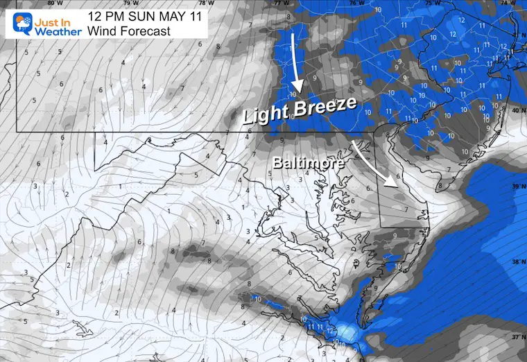 May 10 weather wind forecast Mother's Day