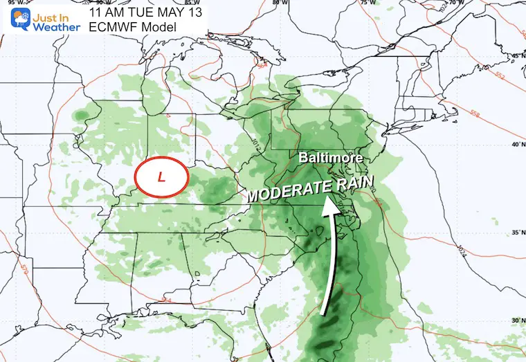 May 12 weather rain forecast Tuesday Morning