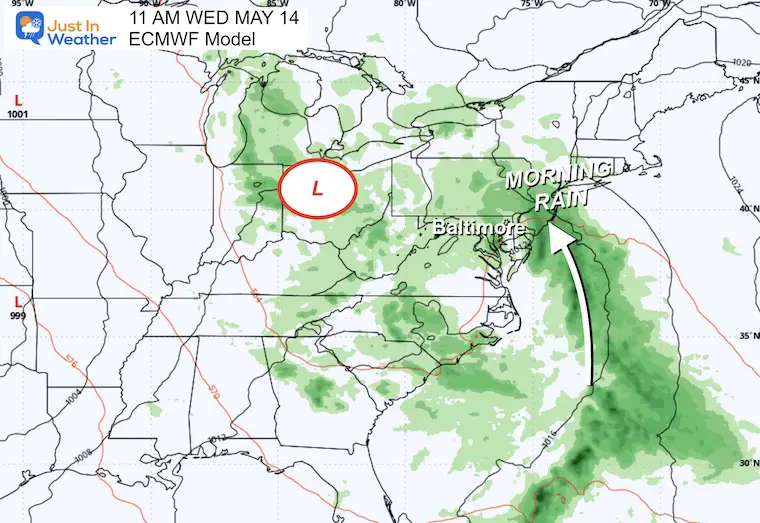 May 12 weather rain Wednesday morning