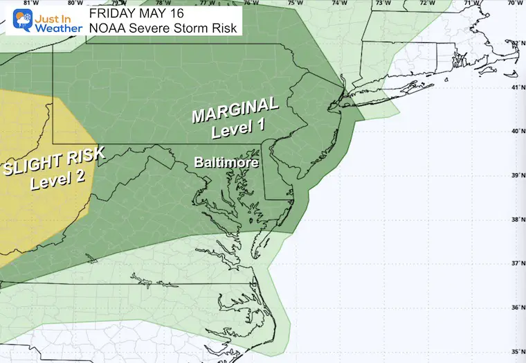 May 15 weather NOAA Severe Storm Risk Friday