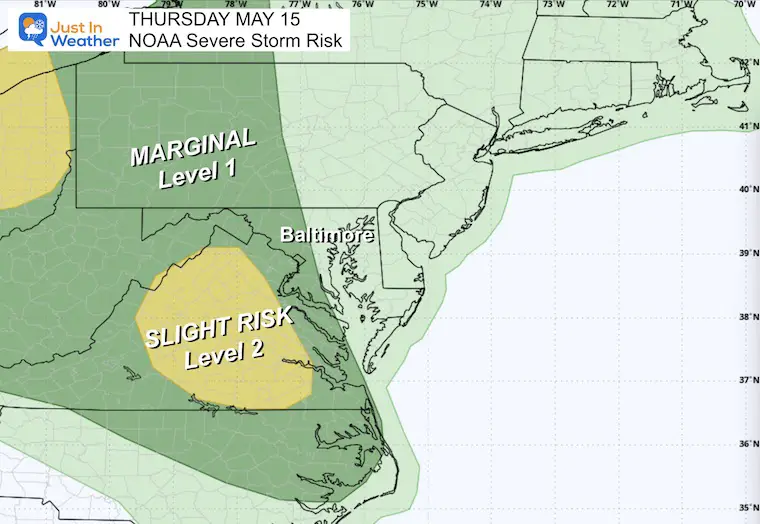 May 15 weather NOAA Severe Storm Risk Thursday