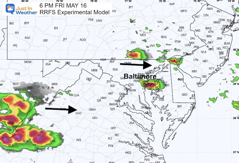 May 15 weather weather radar forecast Friday 6 PM