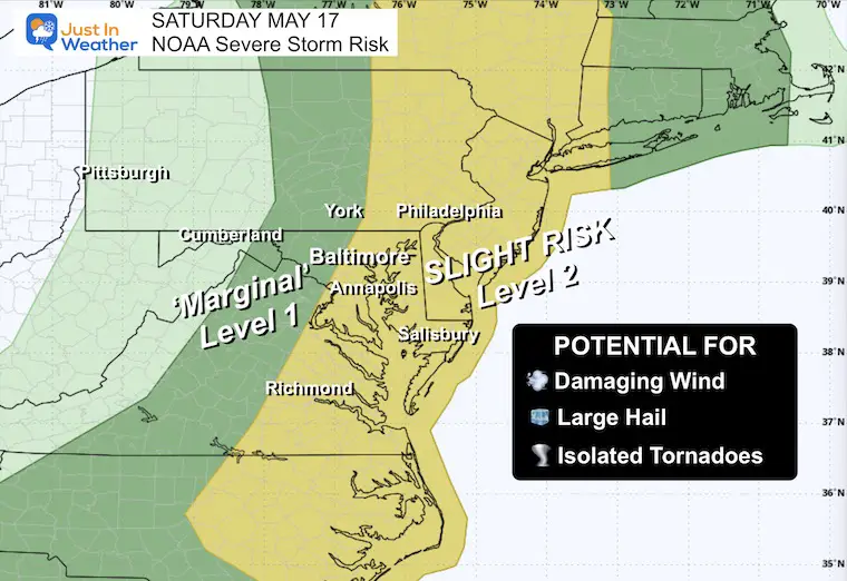 May 16 NOAA Severe Storm Risk Saturday
