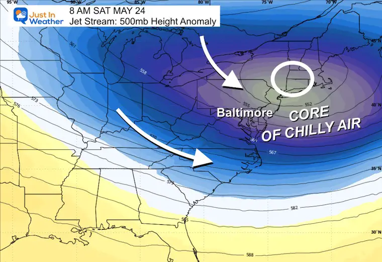 May 18 weather jet stream forecast Saturday