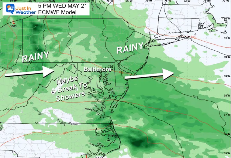 May 19 weather rain storm forecast Wednesday evening