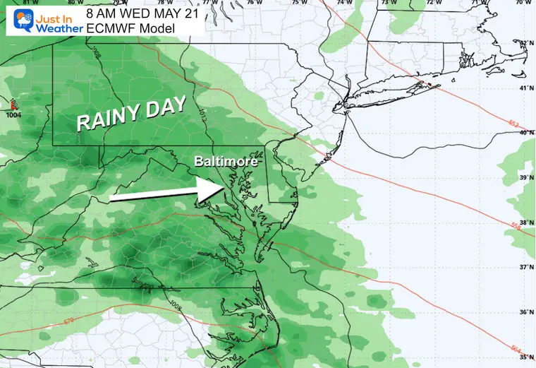 May 19 weather rain storm forecast Wednesday morning