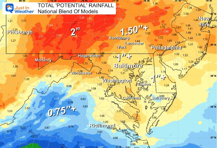 May 19 weather rain forecast potential total