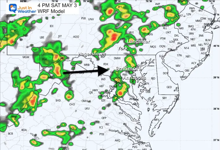 May 2 weather rain radar storm forecast Saturday afternoon