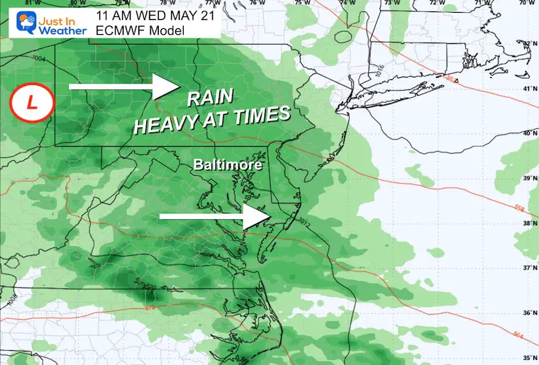 May 20 weather storm forecast rain Wednesday