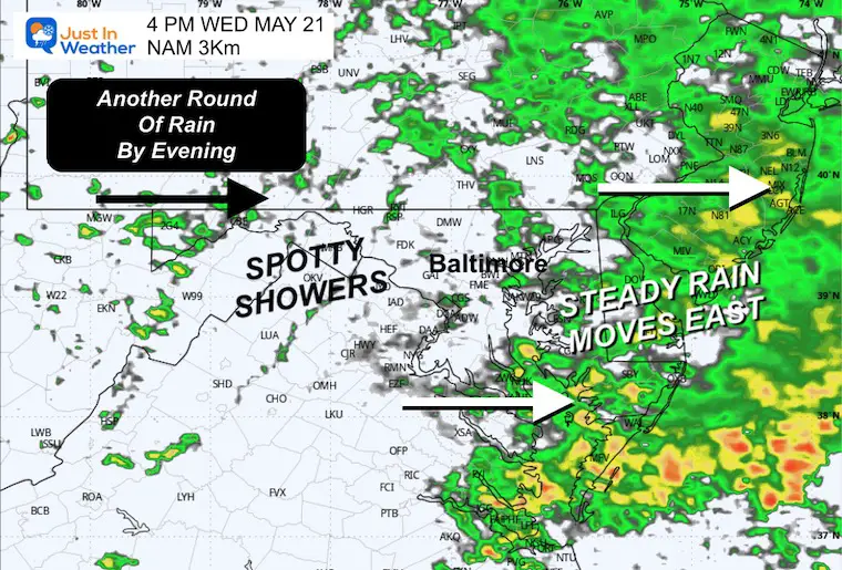 May 20 weather radar forecast Wednesday afternoon
