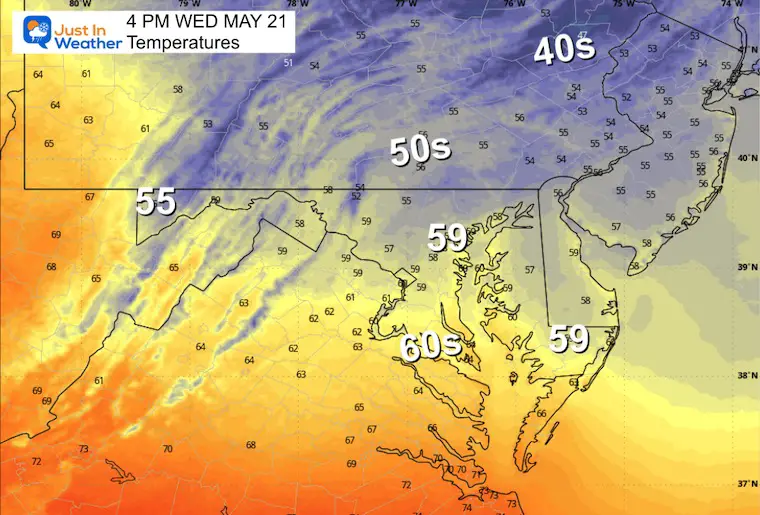May 20 weather temperatures Wednesday afternoon